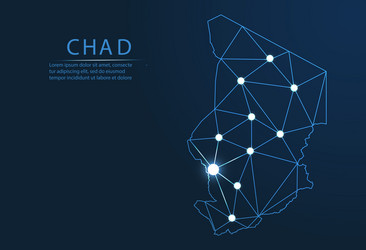 chad communication network map low poly image vector