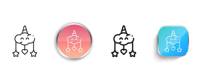 cloud icon thin linear regular and button style vector image
