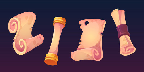 parchment scroll for game ui design vector image