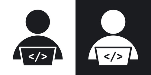 programmerline in thin line black color flat vector image