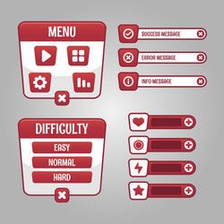 set of game menu selection for rpg and adventure vector image