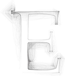 Freehand typography letter e Royalty Free Vector Image