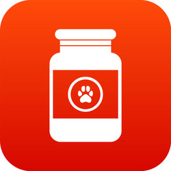 Treatment solution for animals icon digital red vector