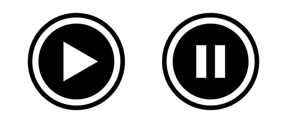 a set of icons for the play and pause buttons vector image