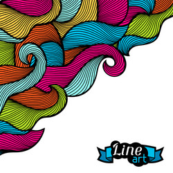 background with curls and waves abstract outline vector image