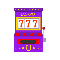 Cartoon jackpot game machine on a white vector