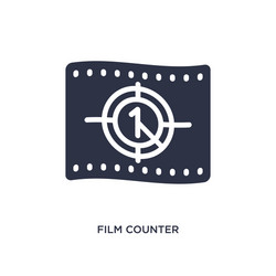 film counter icon on white background simple vector