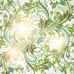 Green floral background vector