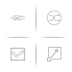 interface simple linear icon setsimple outline vector image