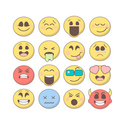 Set of emoticons vector