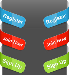 Sign Up & Register Buttons vector image