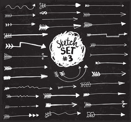 Set of hand drawn arrows ethnic arrow Royalty Free Vector