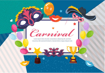 carnival photo frame card postcard happy vector