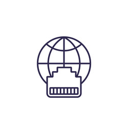 ethernet port network icon line vector