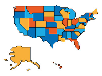 generalized retro map usa Vector Image