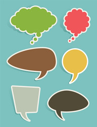 Set of speech and thought bubbles or balloons vector