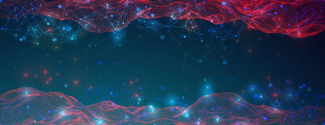 abstract background with waves and plexus effect vector image