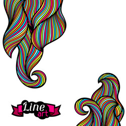 Background with curls and waves abstract outline vector