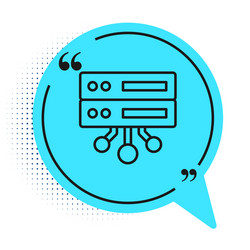 black line server data web hosting icon isolated vector image