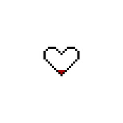 progress bar game menu heart symbol pixel art vector image