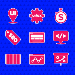 set ui or ux design website statistic planning vector image