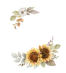 Watercolor Autumn Wreath Vector Image