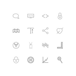 Web linear thin icons set outlined simple vector