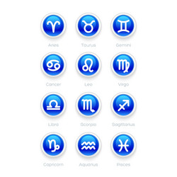 Buttons with zodiac symbol icons vector