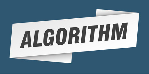 algorithm banner template ribbon label vector image