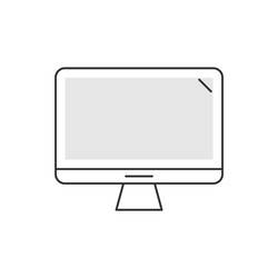 computer system unit linear icon on white vector