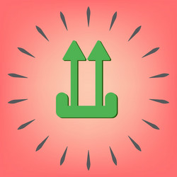 Fragile symbol arrow up logistic icon vector