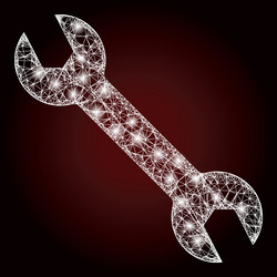 Glowing net mesh spanner with light spots vector