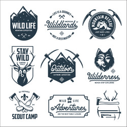 Outdoor Adventure Labels & Badges Vector Image