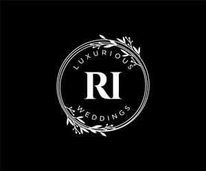 Ri initials letter wedding monogram logos Vector Image