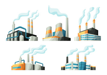 set factories or industrial buildings vector