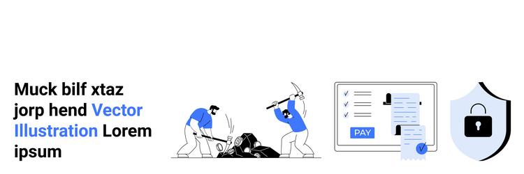 team mining resources and secure digital vector image