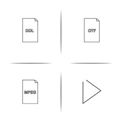 files and folders sign simple linear icon vector image