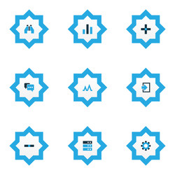 interface icons colored set with add remove vector image