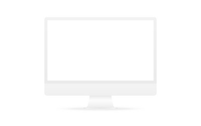 monitor mockup with blank screen white computer vector image