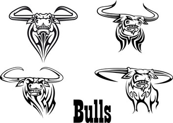 Aggressive Bull Mascots Vector Image