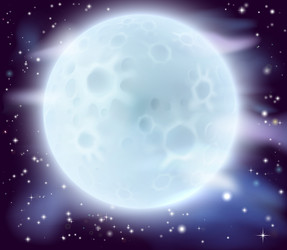 Detailed Full Moon at Night Royalty Free Vector Image