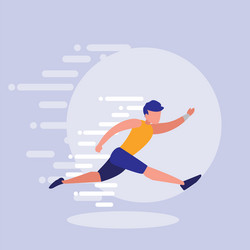 Man athlete running avatar character vector