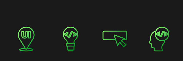 set line ui or ux design front end development vector image