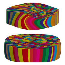 warped cylinder shape multicolor abstract object vector image
