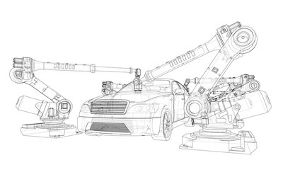 Assembly motor vehicle vector