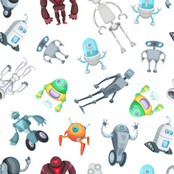 Cartoon robots pattern or background vector