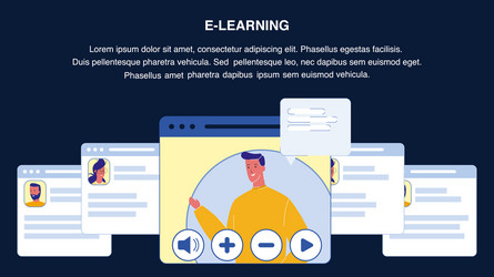 e-learning web banner layout with copyspace vector