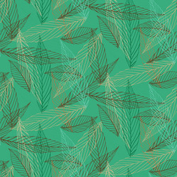 Organic pattern with leafs drawn in thin lines vector