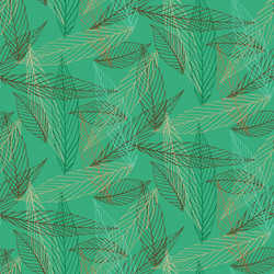 organic pattern with leafs drawn in thin lines vector