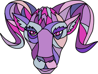 bighorn sheep ram mosaic color vector